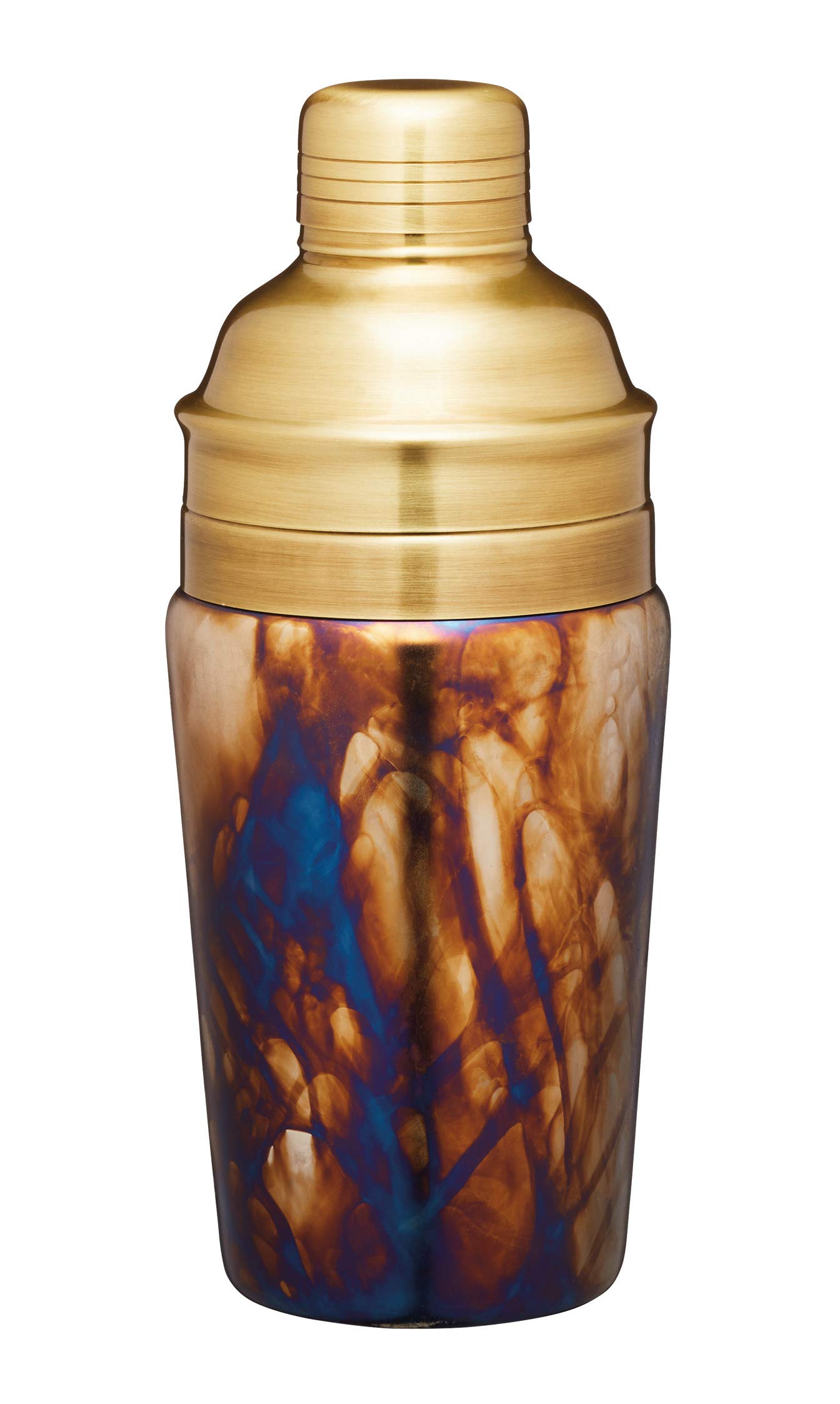 BarCraft BCCSMERCGLS Mercurial Cocktail Shaker Set with Zinc Fired Finish, Glass, 700 ml, Multi-Colour