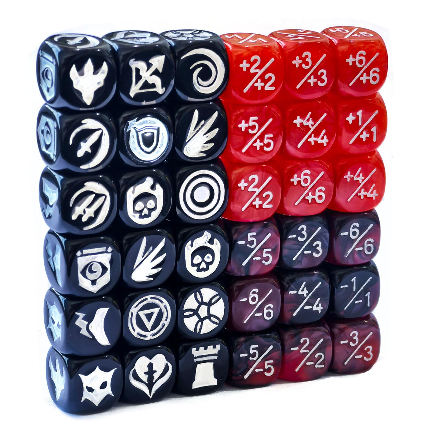 36pcs 12MM Abilities Keywords Counter Dice MTG Dice 1/+1 Counters Bulk Creature Stats Buff Tokens Dice Set (Multicolors)