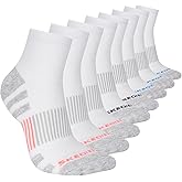 Skechers womens 8-pack Work Collection High Quarter Crew Socks, Extra Cushion & Mesh Ventilation