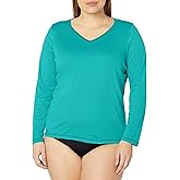 Kanu Surf Women's Plus-Size Solid UPF 50+ Long Sleeve Swim Shirt Rashguard