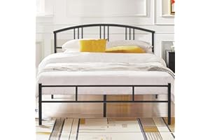 VECELO Queen Bed Frame with Headboard and Footboard, 14 Inch Metal Platform Mattress Foundation, Sturdy Premium Steel Slat/No Box Spring Needed