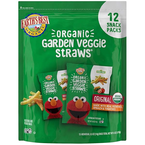 EARTH’S BEST ORGANIC KIDS SNACKS, SESAME STREET TODDLER...