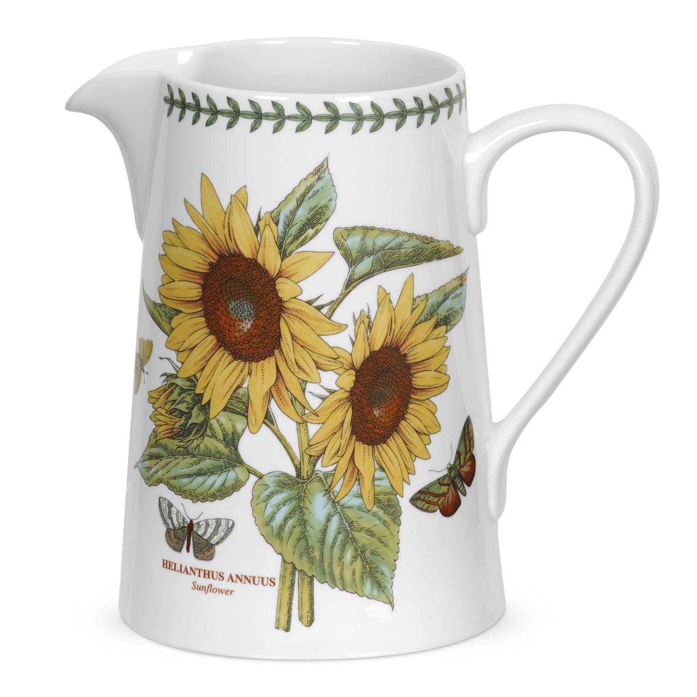Portmeirion x Botanic Garden Water Jug - 3 Pint, Made in England Earthenware, Suitable for Serving Juice, Tea, or Water, Dishwasher & Microwave Safe, Sunflower Bella Motif