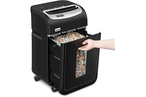 VidaTeco Paper Shredder for Home Office Heavy Duty with 60 Mins Running with US Patented Cutter,Shred CD/Card with Extra Large Bin,AUTO Jam Proof(ETL) (18-Sheet Micro Cut)