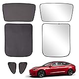Xipoo Tesla Model 3 Sun Shades Glass Roof Sunshade Sunroof Rear Window Sunshade Foldable for Tesla Model 3 Accessories Upgrad