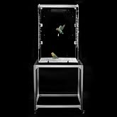 GuineaLoft&trade; Model-ET223 Crystal Clear Acrylic Bird Cage | 2'x2'x3' Mid-Sized Tall Cage W/ Stainless Steel Mesh Top &amp; Bottom, Dual Side Doors, &amp; Reusable Canvas Bottom