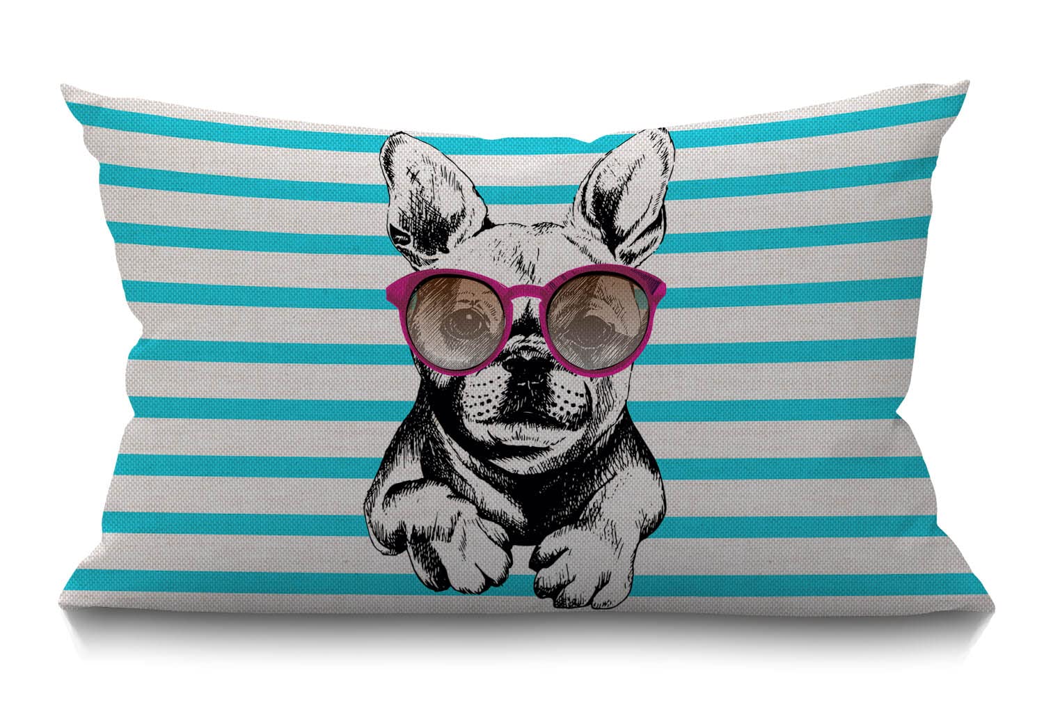 BGBDEIA Dog Teal Farmhouse Cushion Cover 12x20 Inch,Home Decorative Throw Pillow Case Pillow Cover,Home Gifts,Housewarming Gift 30 x 50 cm