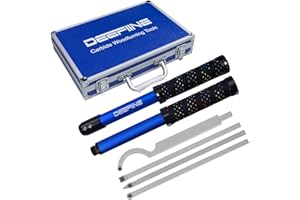 DEEFIINE Carbide Tip Wood Lathe Turning Tool Kit, Lathe Roughing and Finishing Hollow Tool Interchangeable Aluminum Alloy Han