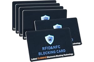 6 Pack RFID Blocking Cards, Credit Card Protector for NFC Contactless Anti-Theft, Slim RFID Blocker Shield for Debit Passport