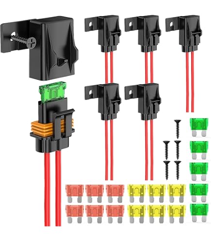 Porte-fusible étanche BOJACK - Lot De 6 - Pour Fusibles ATO/ATC - Silicone étanche - 30A Max - Protection Circuit