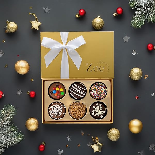 CRAVINGS BY ZOE BIRTHDAY CHOCOLATE COVERED COOKIES GIFT BASKET | 6 COUNT | KOSHER MILK & DARK BELGIAN CHOCOLATE GOURMET FOOD GIFT BOX | BIRTHDAY, THANK YOU, CANDY GIFTING MEN WOMEN HIM HER MOM