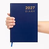 evelay 2027 Diary A5 Week to View Navy Hardback with Ribbon Bookmark view 2