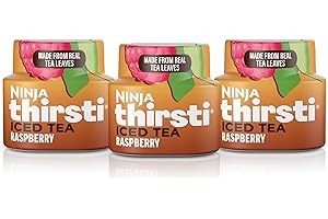 Ninja Thirsti Flavored Water Drops, ICED TEA Raspberry, Bold Iced Tea Flavor, Sparkling or Still, Zero Calories, Zero Sugar, Makes 17, 12oz drinks, 3 Pack, WCFRSPTAM