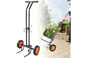 AUGFIR Plant Caddy with Wheels, Heavy Duty Plant Dolly Cart with Adjustable Grabbing Arm and Suction Cups for Plant Pots, Garden Pot Mover Trolley Cart with Strap, Ideal for Indoor and Outdoor Use, Black