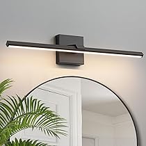 Ensenior 24" Modern Vanity Light – Built-In Dimmer, 5CCT Selectable, 360° Rotatable, Black LED Bathroom Light Fixture