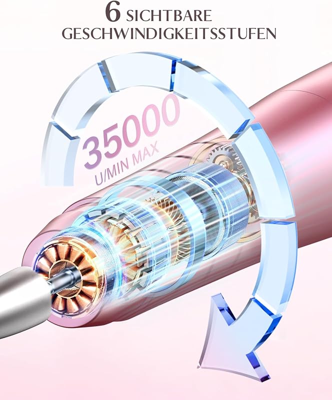 Nagelfräser Kabellose Elektrische Nagelfeile, 35000 U/Min, 6-Stufen — Foto 3 von 8