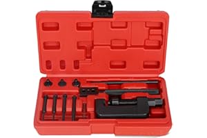 WINMAX TOOLS AUTOMOTIVE Chain Breaker Tool Kit, 13pc Motorcycle Chain Breaker and Riveting Repair Tool Kit