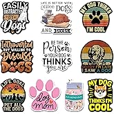 (Set of 10) Dogs Sticker Sorry I'm Late I Saw A Dog, My Dog Thinks I'm Cool Funny Quotes Waterproof Vinyl Decal Gift Suitable for Water Bottles Laptop