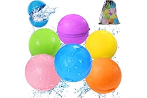 Reusable Water Bomb Balloons, Silicone Water Splash Ball with Mesh Bag, Quick Self-Sealing Water Bomb for Kids Adults Outdoor