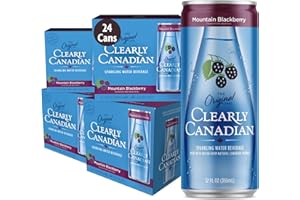 Clearly Canadian Mountain Blackberry Cans Sparkling Water, 24-Pack (Regular & Zero) – Assorted Flavors & Variety Packs – Refreshingly Pure and Naturally Flavored Carbonated Drink