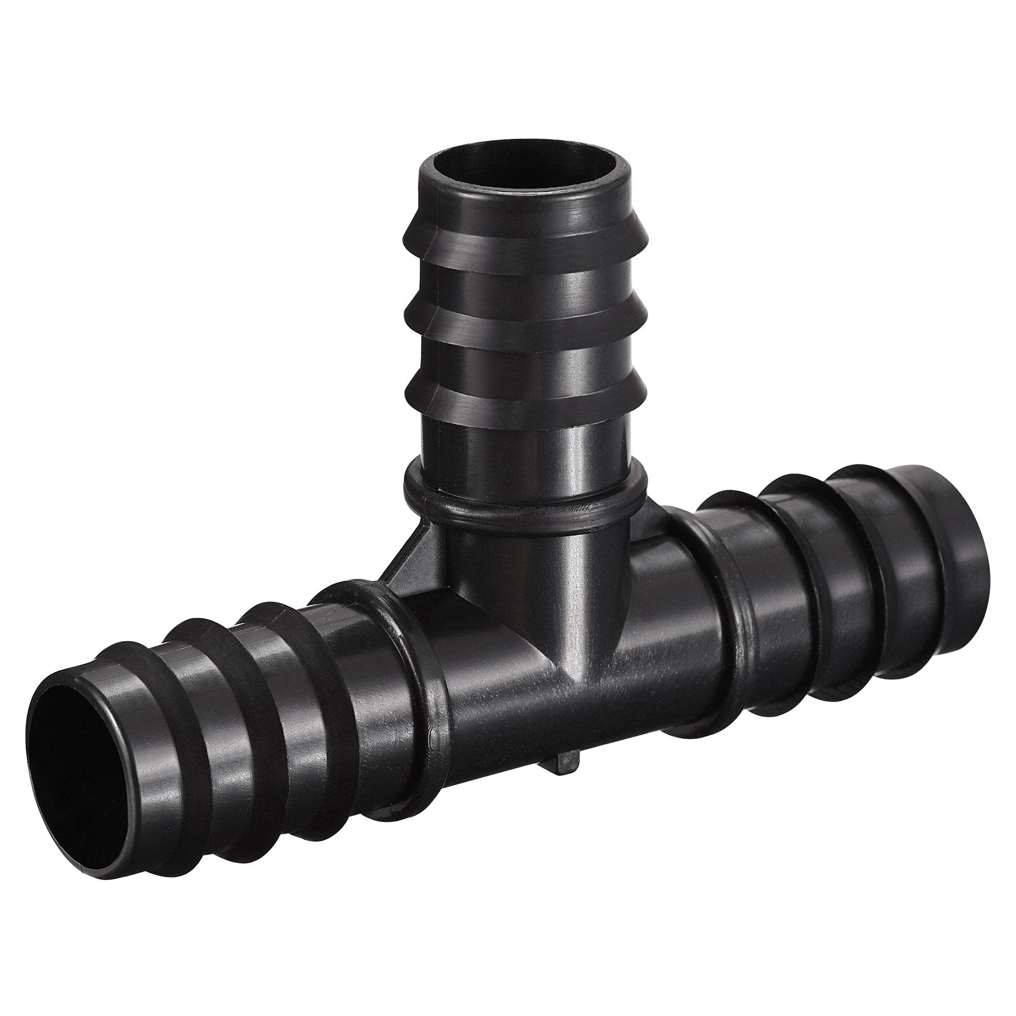 sourcing map Drip Irrigation Fittings 24.5mm Barbed for 21mm-24mm ID Tubing (Black, Pack of 8)