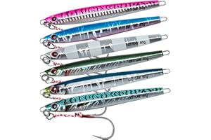Goture Fishing Jigs Saltwater,60g-400g Vertical Jigs with Assist Hook, Speed Fast Jig Deep Sea Fishing Jigging Spoon Lures for Tuna, Salmon, Sailfish, Striped bass, Grouper Snapper, Kingfish