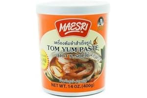 MAESRI BRAND Maesri Tom Yum Paste - Authentic Thai Soup Base - Hot & Sour, 14 Ounce