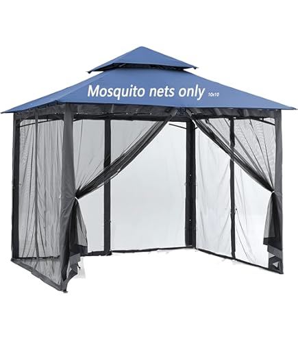 Replacement Mosquito Net For 10x12 Ft Rosabella Gazebo (Model YH-20S087B) - Brown, Fire-Retardant Polyester