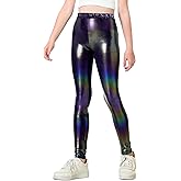 Gnainach Girls Metallic Leggings Stretch Comfort Shiny Mystique Dance Pants for Toddler Kids Teen Yoga Party Workout