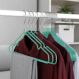 KEPLIN 20x Premium Rubber Coated Metal Hangers Heavy Duty Mint Green view 8