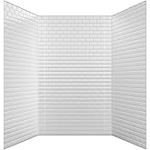 From Plain To Beautiful In Hours 133-WT-SUB-KIT Subway Tub and Shower Wall Panels Surround, Gloss White, 96 Square Feet