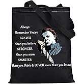 LEVLO Michael Myers Cosmetic Make Up Bag Horror Movie Fans Gift You'Re Braver Stronger Smarter Than You Think Makeup Zipper Pouch Bag For Friend Family