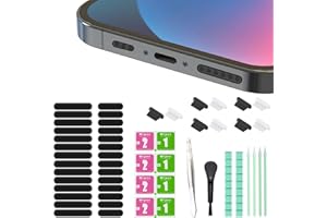 POHGELAN iPhone Dust Plug,iPhone Speaker Cover,with iPhone Cleaning Kit Tool Cleaning Putty/Tweezers/Brushes/Wet and Dry Cleaning Wipe/Storage Box/Foam swabs,for iPhone 11/12 /13/14/15 Series