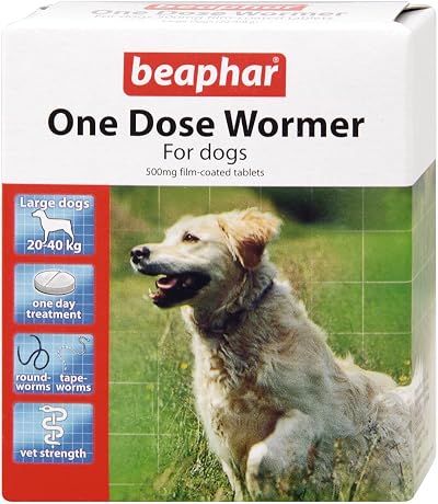 Beaphar One Dose Wormer Large Dogs 4 Tablets Leeway Brand