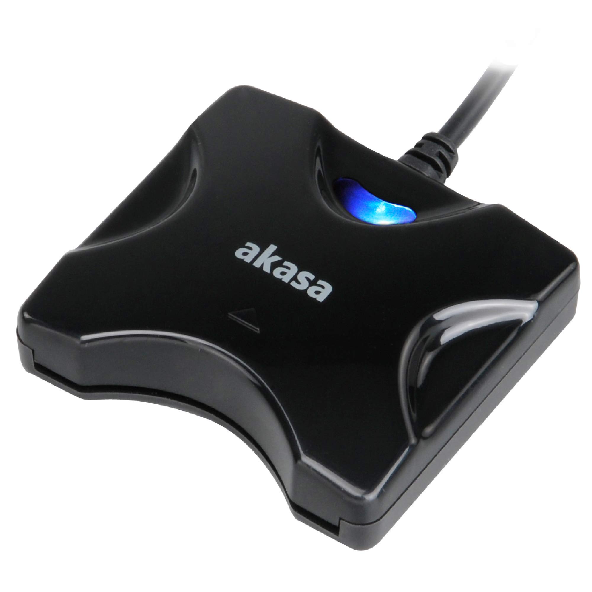 Akasa External Smart Card Reader | USB Smart Card/IC Card/ID Card Reader | CAC Reader | LED Indicator | Black | AK-CR-03BKV2