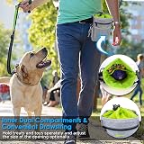 Lanktoo Dog Treat Pouch Bag with Poop Bag Holder Waterproof Gray Green view 7