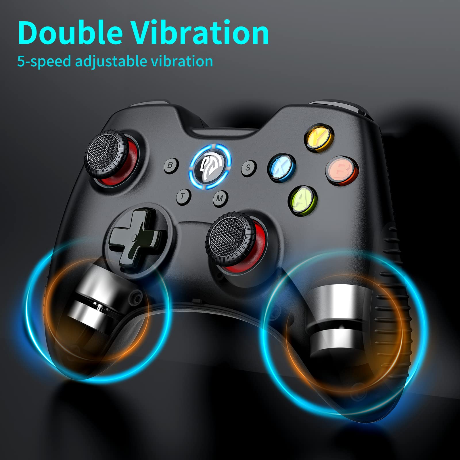 EasySMX Wireless PC Controller, Arion8236 Gaming Controller for Windows Steam/PS3/Android/Switch/Steam Deck, Dual-Vibration Computer Controller Gamepad with Turbo, 14 Hours Working Battery