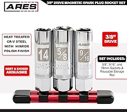 ARES 11015-3-Piece Magnetic Spark Plug Socket Set