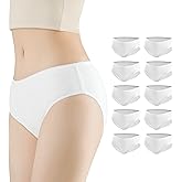 YOUNGTIME Disposable Underwear for Women,100% Cotton Panties for Travel Hospital Stays Emergency(10 Pack)