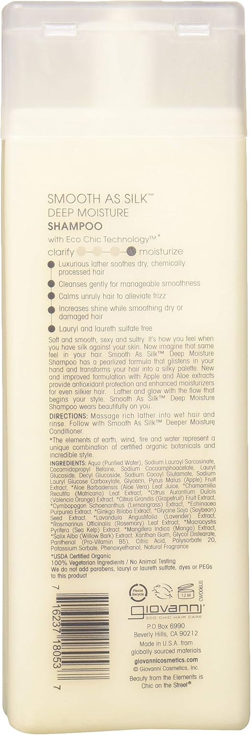 Giovanni Hair Care Shampoo Smooth As Silk Deep Moisture For Damaged Hair 250 ml, No Color, 250 ml (Pack of 1) - Image 3