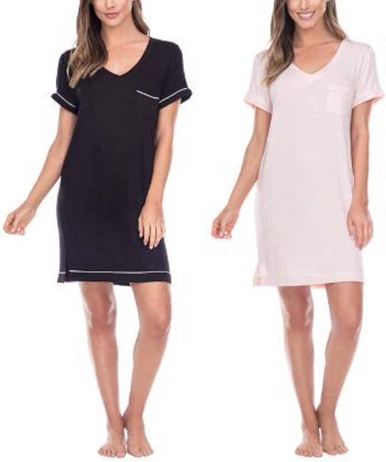 Honeydew Ladies 2Pack Sleep Shirt Black/Pink Large at Amazon Women’s