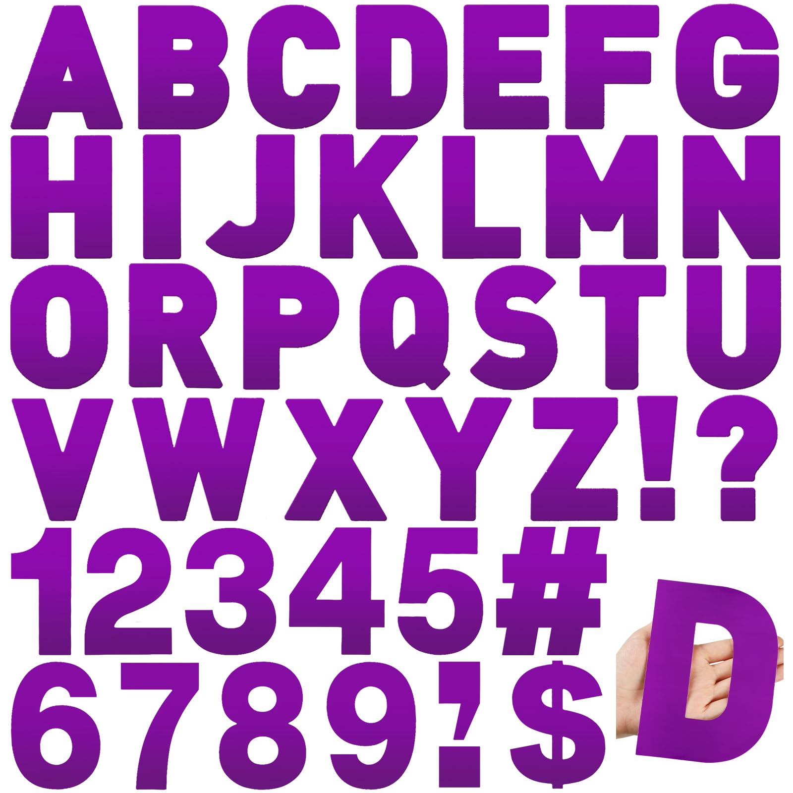 Photo 1 of 184 Pcs Large Vinyl Letter Sticker 6" Big Alphabet Number and Symbol Sticker Self Adhesive Removable Letter Decal for Christmas Bulletin Board Classroom Decor Poster Window Door Mailbox(Purple)