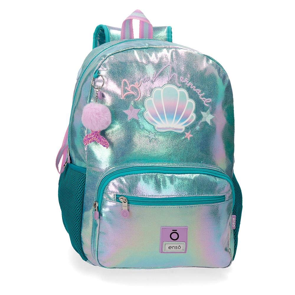 Enso Be a Mermaid School Laptop Backpack Green 32x42x14 cms Polyester 15,6" 20.16L