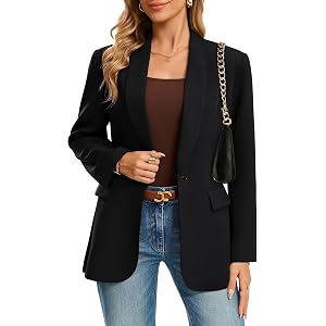 GRACE KARIN Women 2026 Business Casual Blazer,Fall Work Office Suit Jackets | Long Sleeve Open Front Button, Lapel Outfits wi