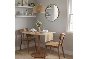 23.62" Mid-Century Modern Square Dining Table for 2 People, Sturdy Small Bristro Table with Sturdy Metal Pedestal, Square Kit