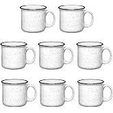 Gifts by Design Set of 8 Ceramic Campfire Mugs – 15 Oz, White – Coffee & Tea Cups for Home, Work, Travel, Camping – Customizable, Great for DIY, Events, Companies