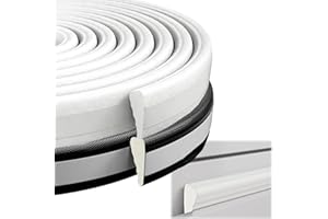 Weather Stripping Door Seal Strip 2 Rolls Black and White 5m Each Foam Door Draft Stopper Soundproof Insulation Strip for Doo