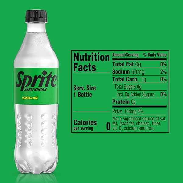 SPRITE ZERO SUGAR LEMON LIME DIET SODA POP SOFT DRINKS, 16.9 FL OZ, 6 PACK