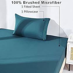 YIYEA Fitted Sheet with Pillowcase, Premium Double