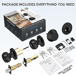 TICONN Round Door Knobs, Ball Door Knob with Dead